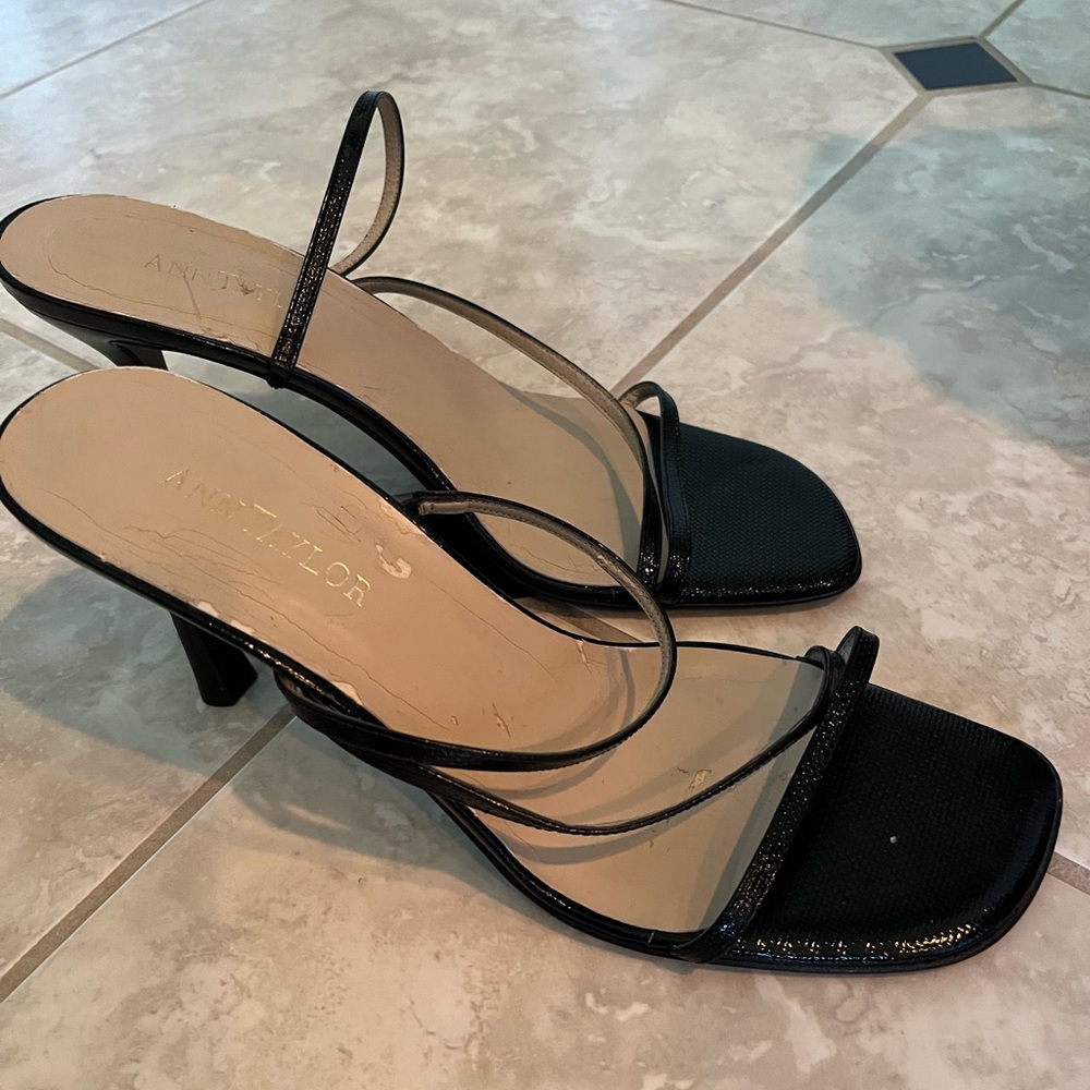 Ann Taylor Elegant Black Strappy Heels